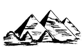 Picture of Vector illustration of Egyptian pyramids isolated on white background