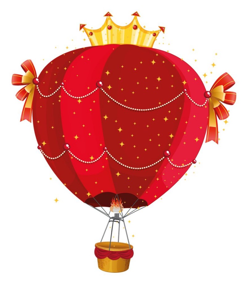 Picture of Fancy balloon flying on white background