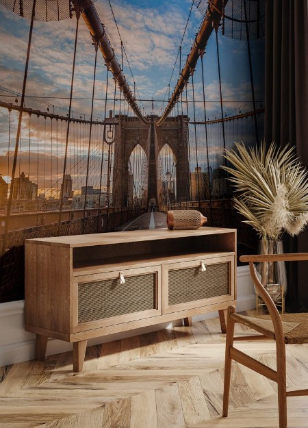 Bild på New York Brooklyn  bridge empty