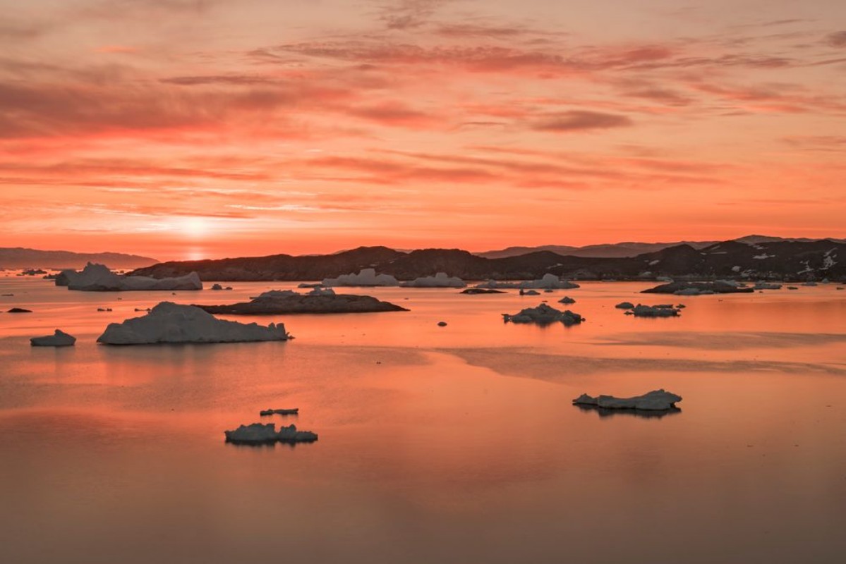 Picture of View of Greenlands Ilulissat coasts with sunset