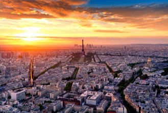 Picture of Aerial View of Paris at Sunset France