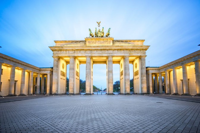 Picture of Brandenburg Gate at night in Berlin city Germany