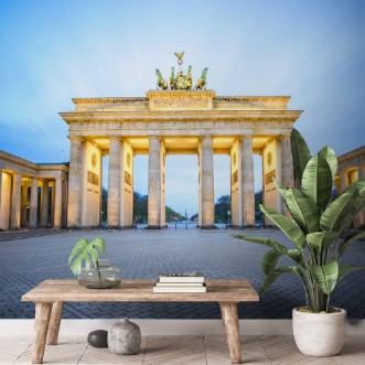Afbeeldingen van Brandenburg Gate at night in Berlin city Germany