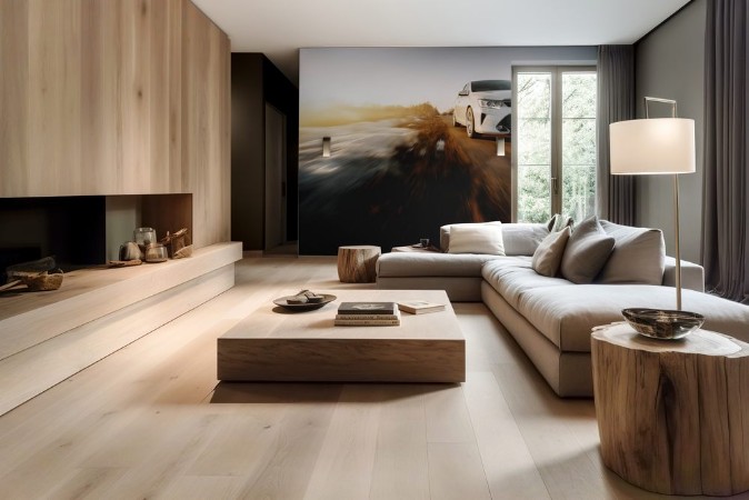 Picture of White modern car drive at asphalt road at sunset