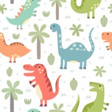 Image de Cute dinosaurs seamless pattern