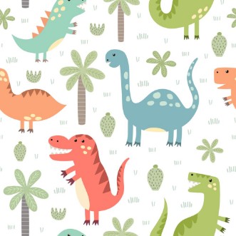 Picture of Cute dinosaurs seamless pattern