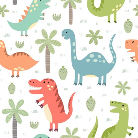 Picture of Cute dinosaurs seamless pattern
