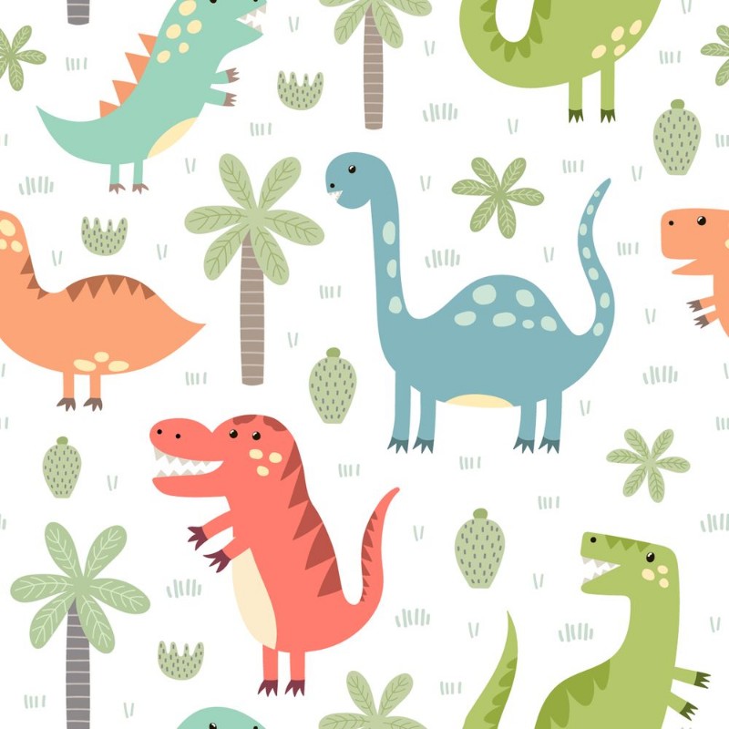 Picture of Cute dinosaurs seamless pattern