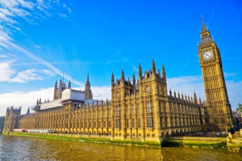 Picture of View of the Houses of Parliament with sunny sky in the background
