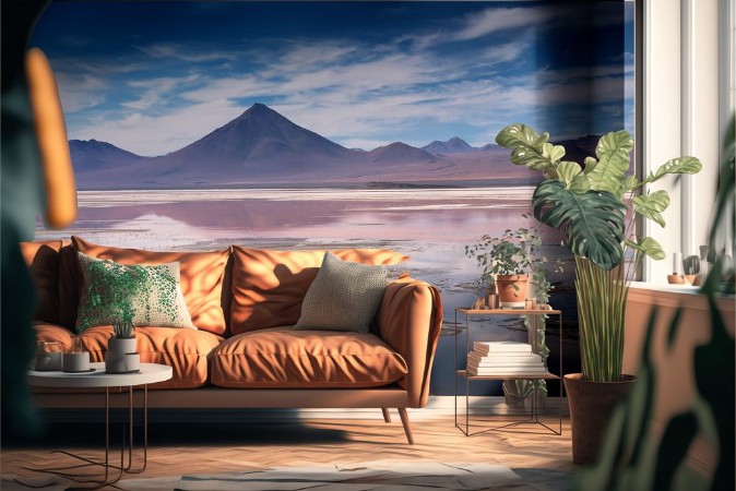 Afbeeldingen van Colorada lagoon with flamingos on the plateau Altiplano Eduardo Avaroa Andean Fauna National Reserve Bolivia