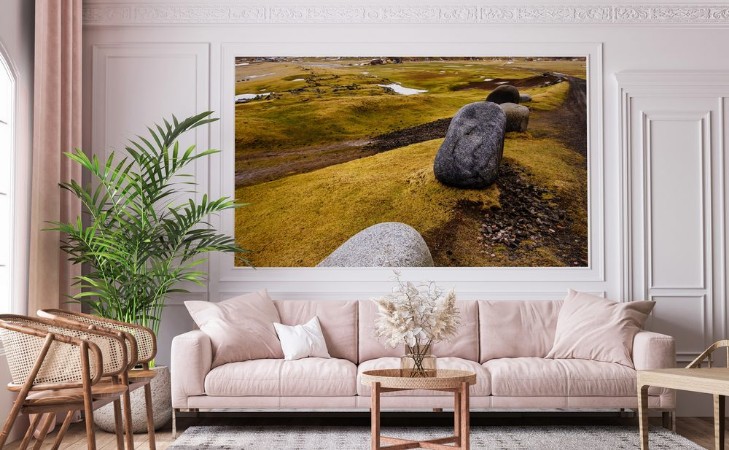 Afbeeldingen van Mountain winter landscape Lofoten Islands Norway