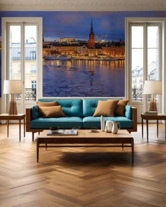 Picture of Evening reflection of Stockholm Riddarholmen