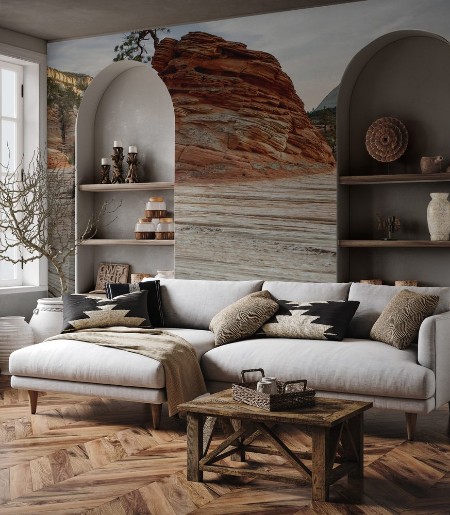 Afbeeldingen van View of nice giant rock in Zion  national park 