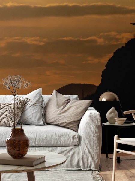 Afbeeldingen van Silhouette of Christ the Reedemer statue Corcovado Rio de Janeiro Brazil