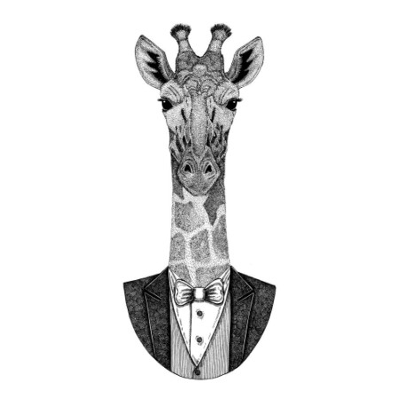 Picture of Camelopard giraffe Hipster animal Hand drawn image for tattoo emblem badge logo patch
