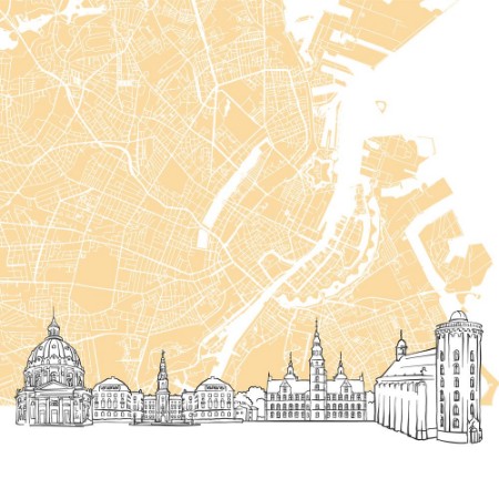 Afbeeldingen van Copenhagen Denmark Skyline Map
