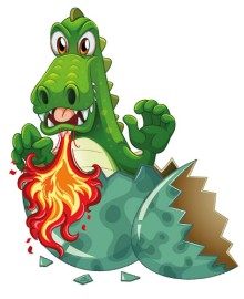 Image de Dragon blowing fire in eggshell