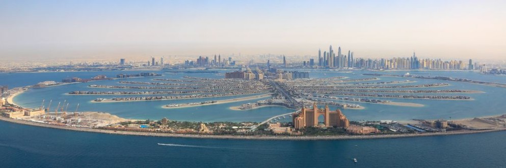 Image de Dubai The Palm Jumeirah Palme Insel Atlantis Hotel Panorama Marina Luftaufnahme Luftbild