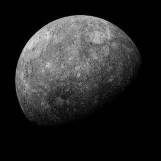 Picture of Planet Mercury isolated on black background