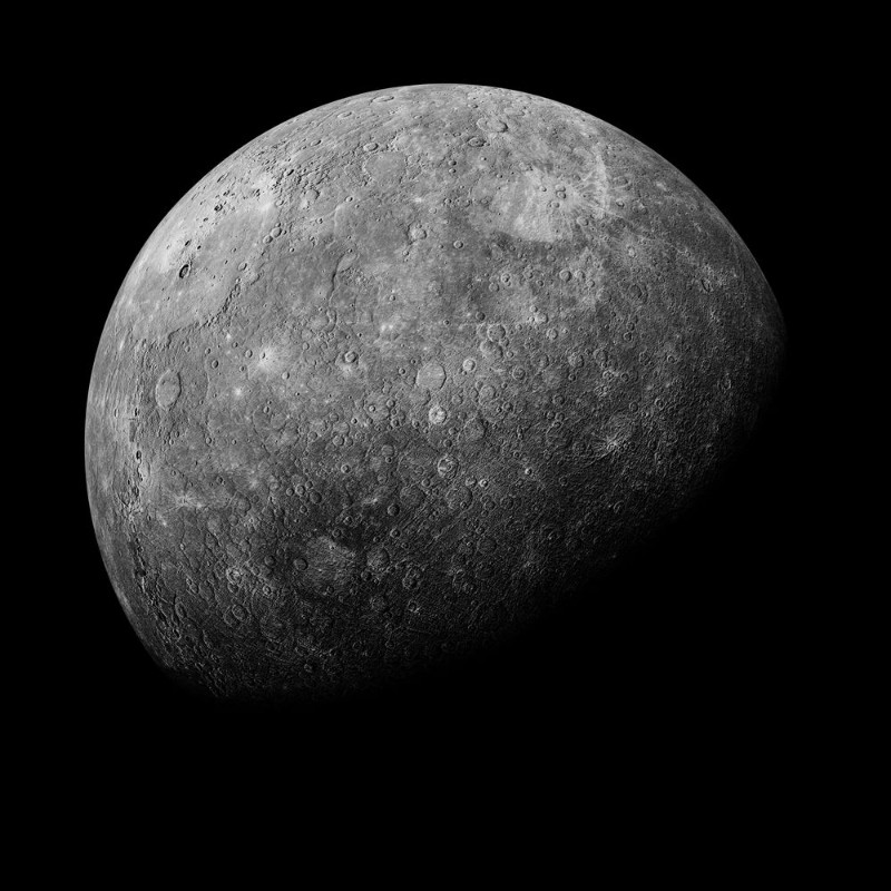 Picture of Planet Mercury isolated on black background