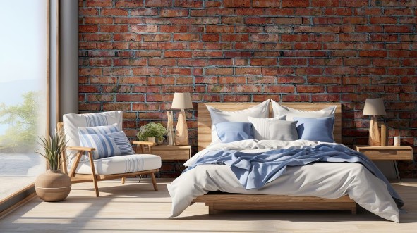 Picture of Seamless pattern old red brick wall texture