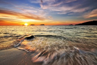 Picture of Beautiful sunset at the beach in Kota Kinabalu Sabah Borneo Malaysia