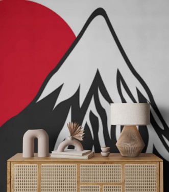 Afbeeldingen van Mount fuji sun japan landscape natural image vector illustration