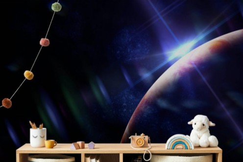 Picture of Planet Jupiter lit by the rising the Sun