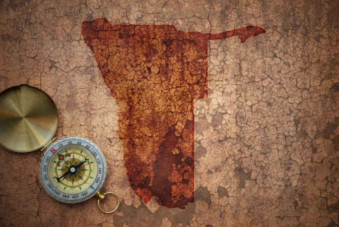 Image de Map of namibia on a old vintage crack paper