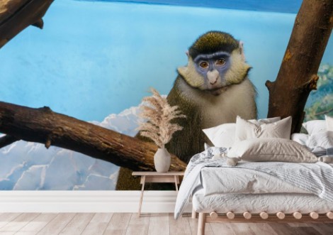 Picture of Monkey with sad eyes on a tree branch