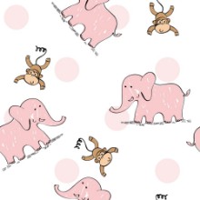 Bild von Vector seamless pattern with cartoon animals