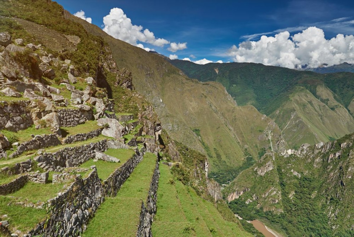 Image de Stone inca terraces with grass