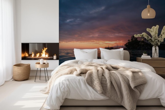 Afbeeldingen van Karibisk solnedgång efter stormen