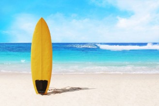 Pilt Surfer board on the beach