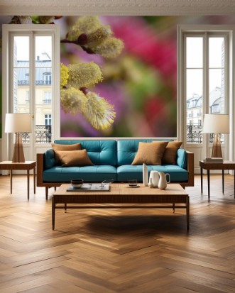 Picture of Primo piano di un ramo di Salice amento