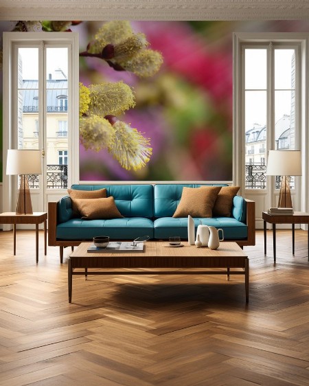 Picture of Primo piano di un ramo di Salice amento