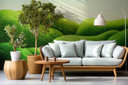 Afbeeldingen van Landscape with green field