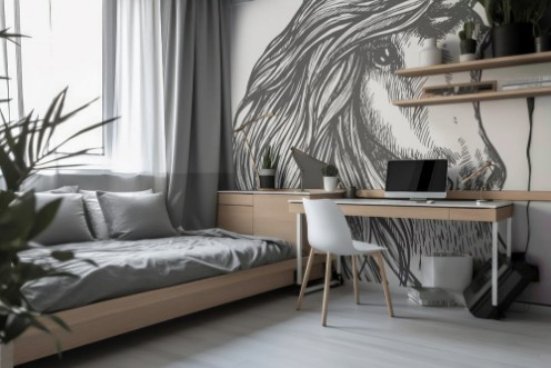 Picture of Unicorn fantastic horse sketch for tattoo design