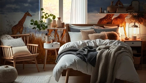 Afbeeldingen van Giraffes in the Masai Mara National Reserve in Kenya