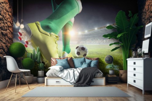 Picture of Soccer player in action Mixed media