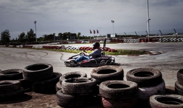 Picture of Man drive go kart on track