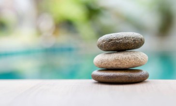 Image de Natural zen stone over blurred background outdoor day light