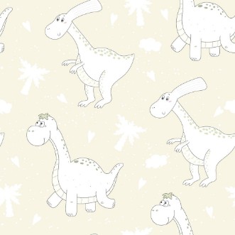 Cute seamless pattern with funny dinosaurs vector illustration photowallpaper Scandiwall