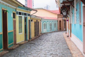 Picture of Multicolored houses in the Las Penas district on the hill of St Ana Guayaquil Ecuador