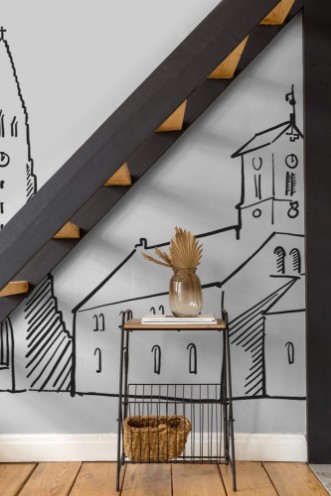 Afbeeldingen van Reykjavik Iceland Panorama Sketch