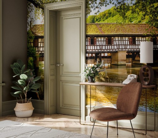 Picture of View of Esslingen am Neckar Germany half timbered bridge