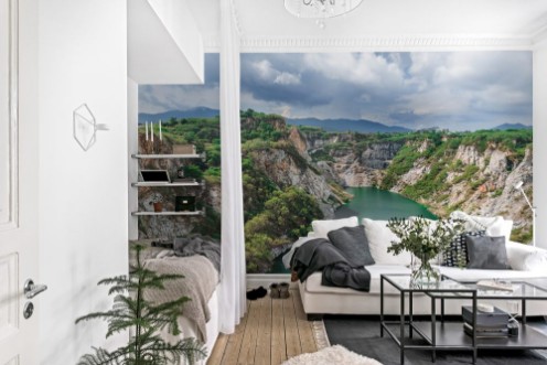 Picture of Mountain landscape with green color river