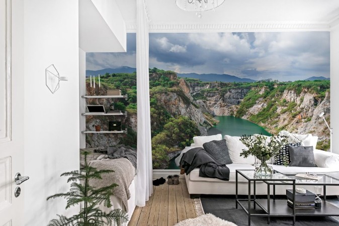 Picture of Mountain landscape with green color river