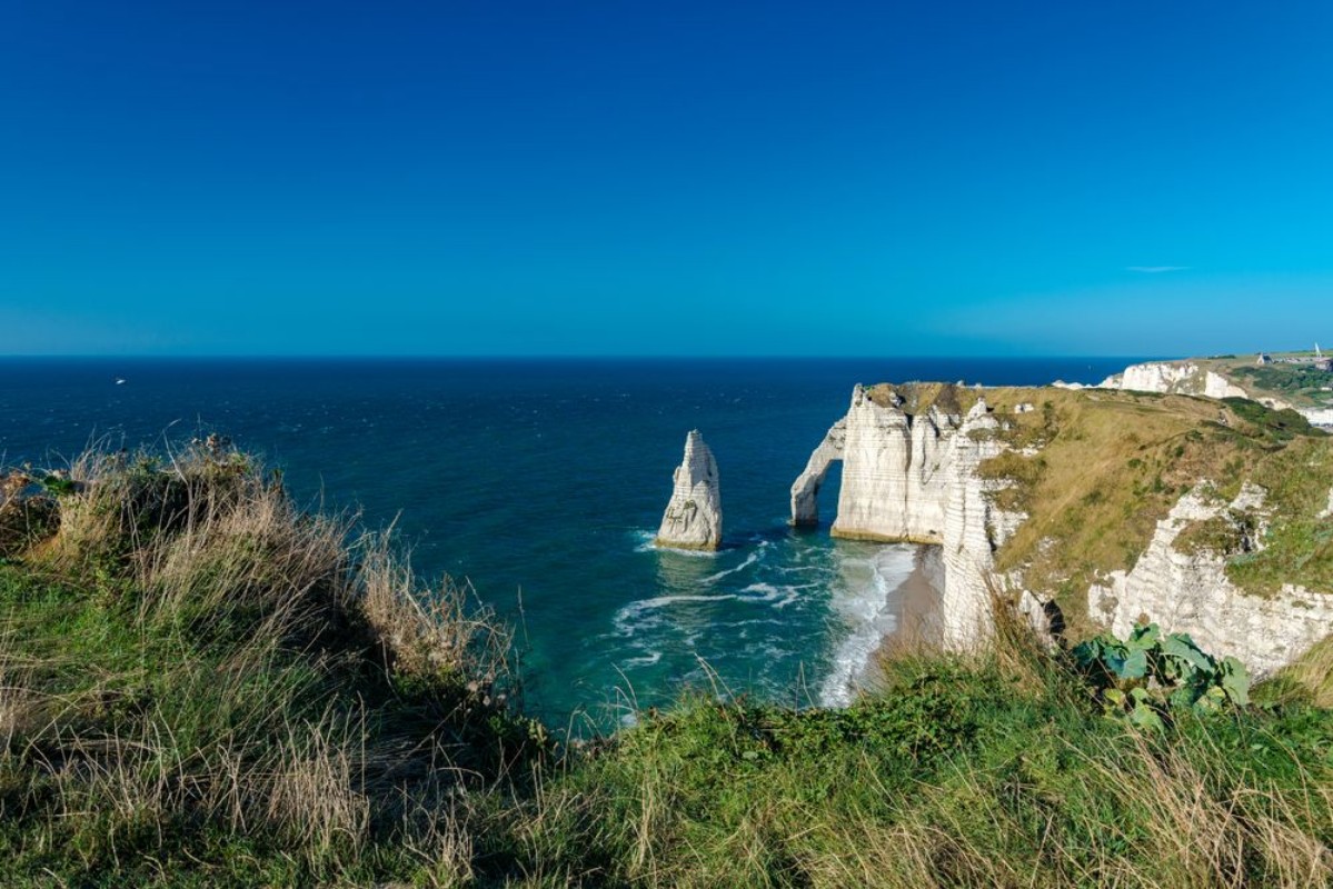 Picture of The cliffs named the needle and the aval in Etretat