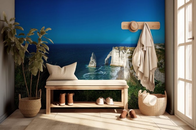 Picture of The cliffs named the needle and the aval in Etretat